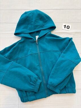 90 Degree By Reflex Teal Hooded Zip Jacket